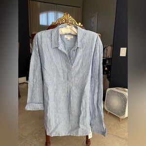 Treasure & Bond cotton collared stripe tunic